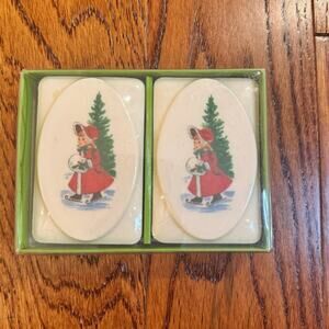 VTG Hand Decorated Soaps by Soap Gems French Milled Christmas Fancy NOS Sealed